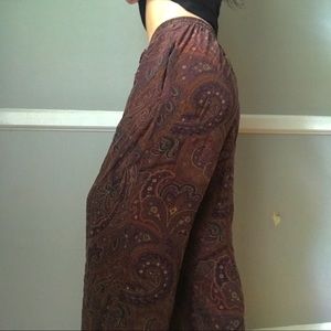 Vintage Silk Paisley Pants